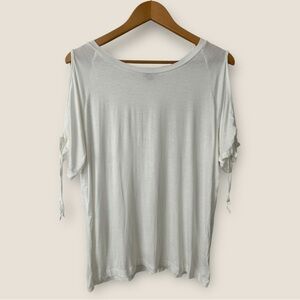 Magazine White Cold Shoulder Top